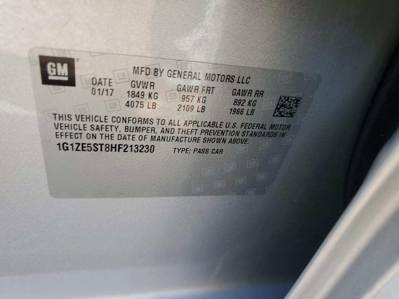 2017 CHEVROLET MALIBU