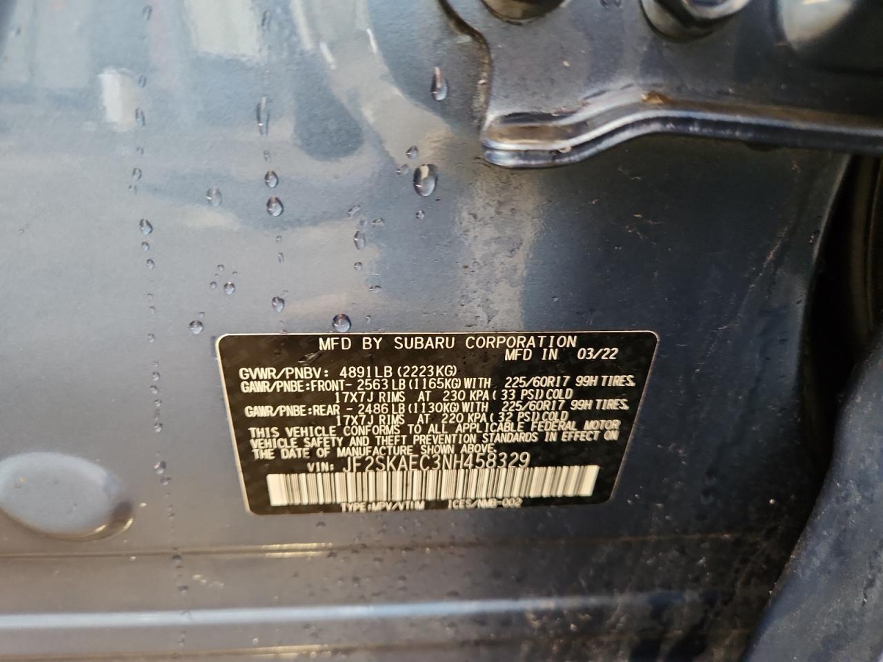 2022 SUBARU FORESTER
