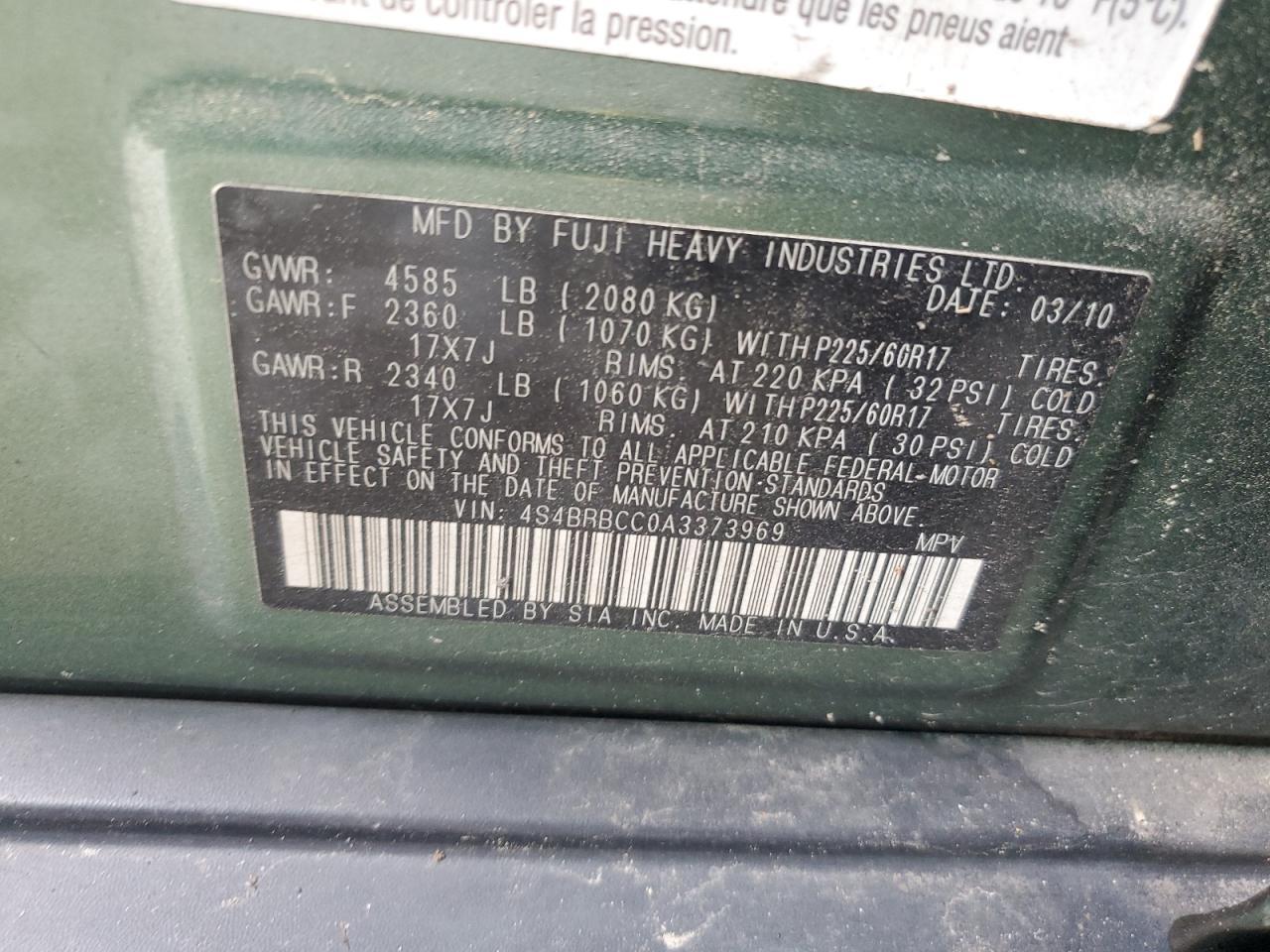 2010 SUBARU Outback