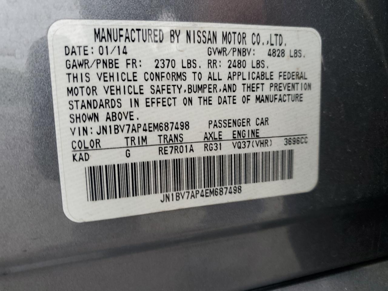 2014 INFINITI Q50