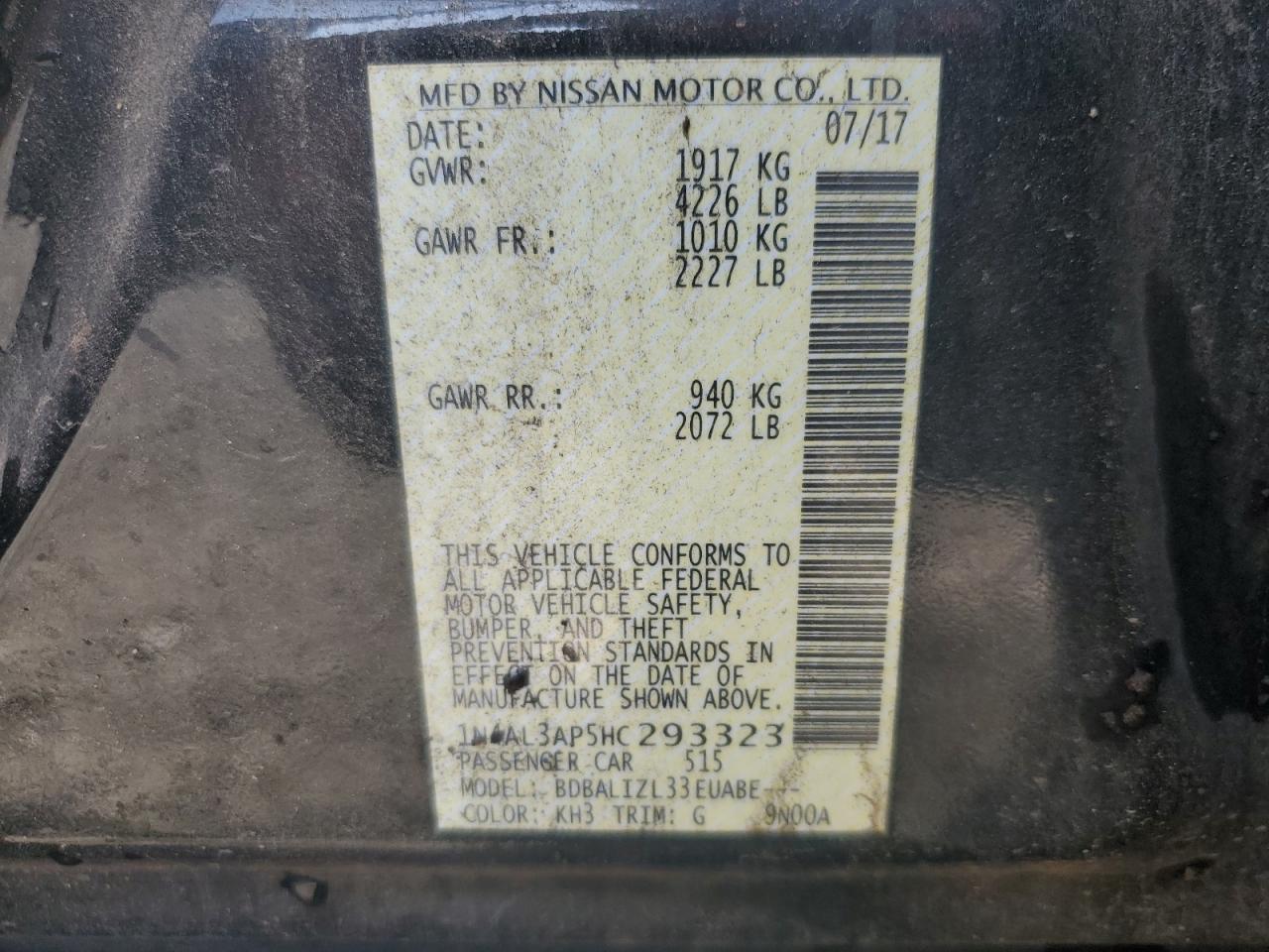 2017 NISSAN ALTIMA