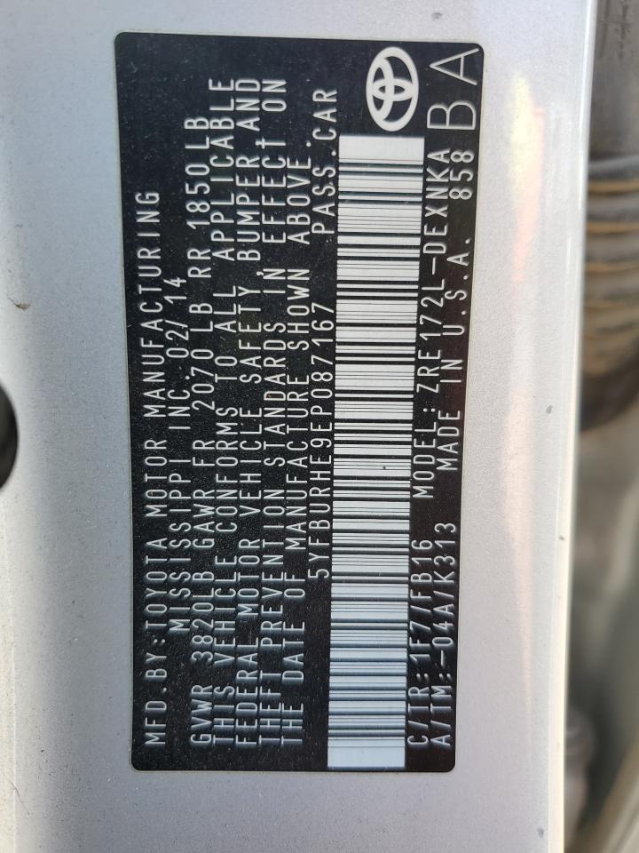 2014 TOYOTA COROLLA