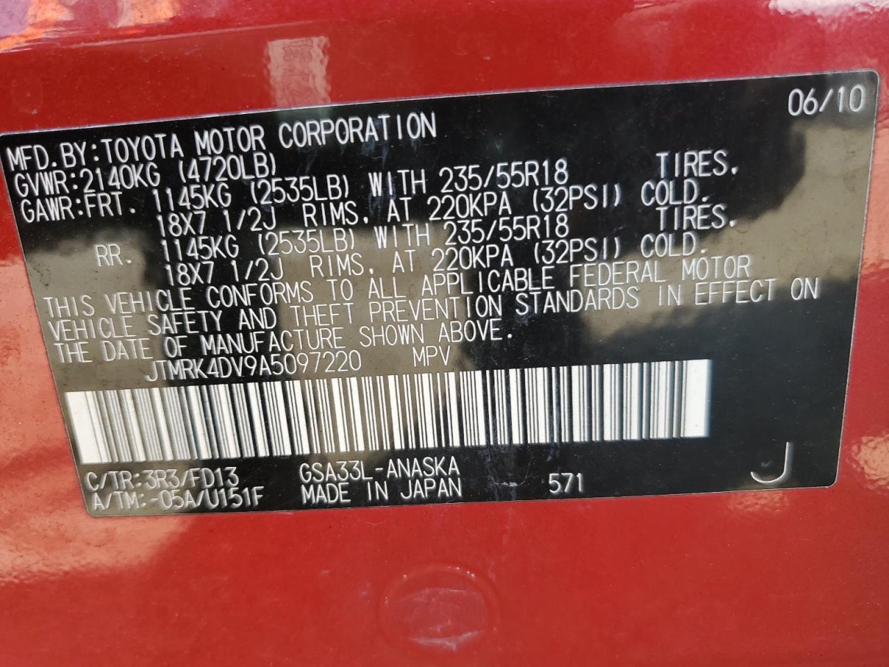2010 TOYOTA RAV4