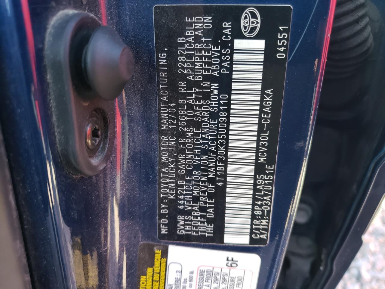 2005 TOYOTA CAMRY