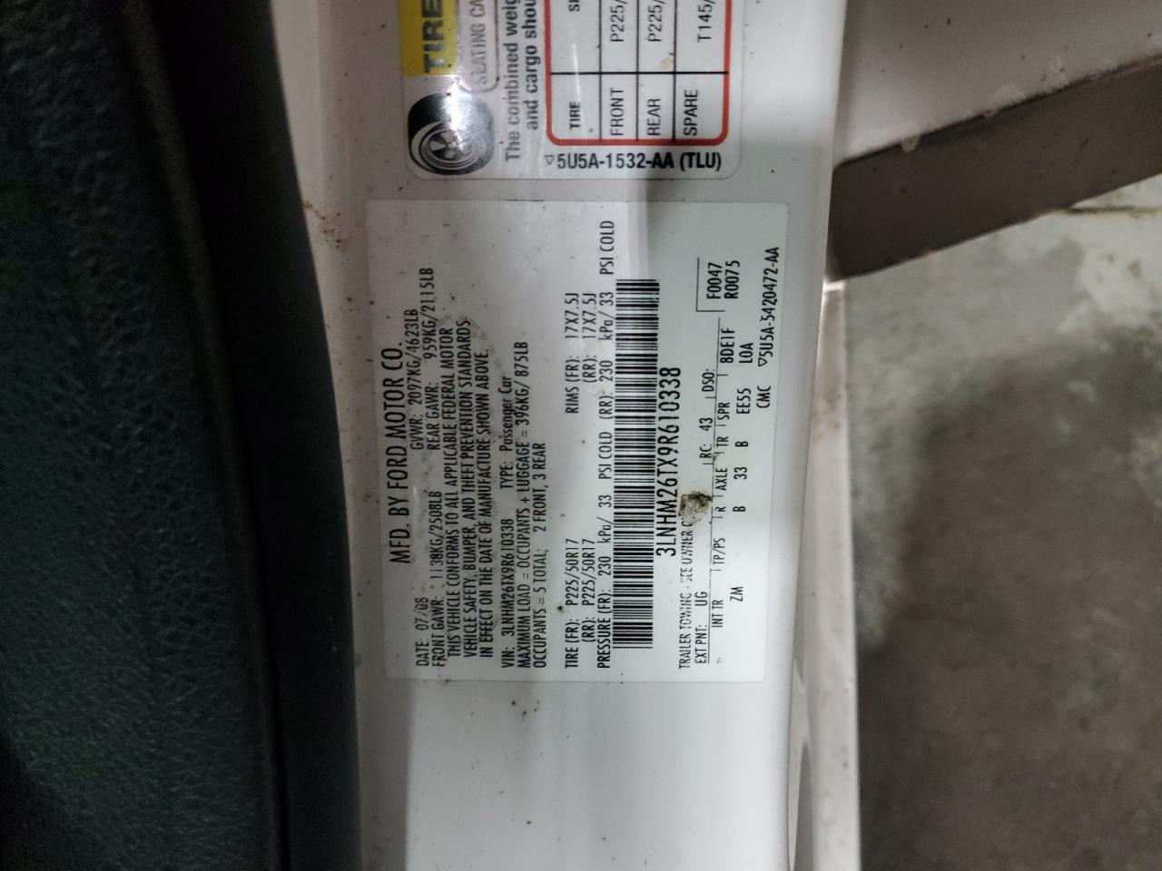 2009 LINCOLN MKZ