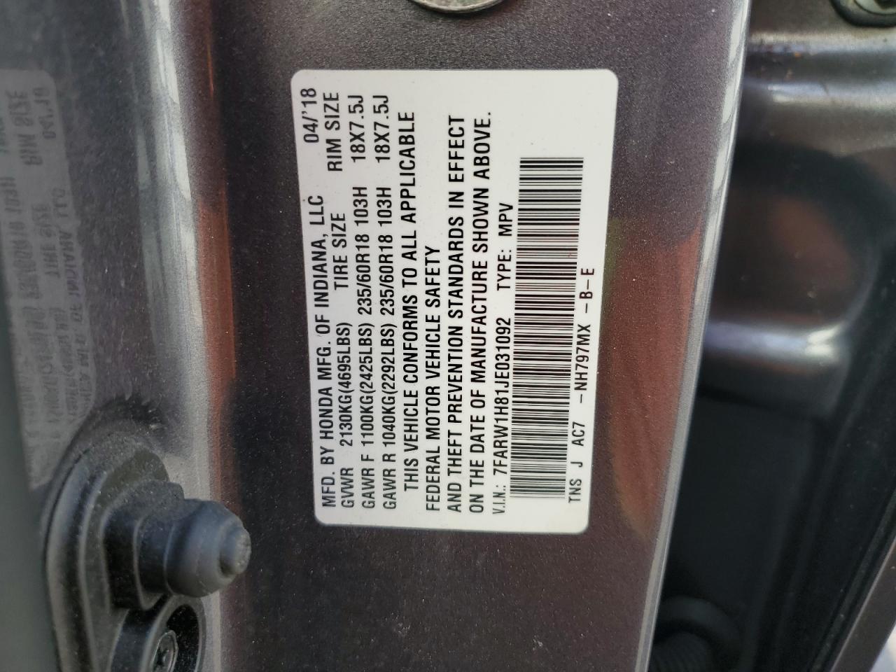 2018 HONDA CR-V
