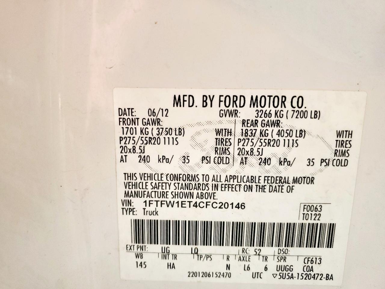 2012 FORD F-150