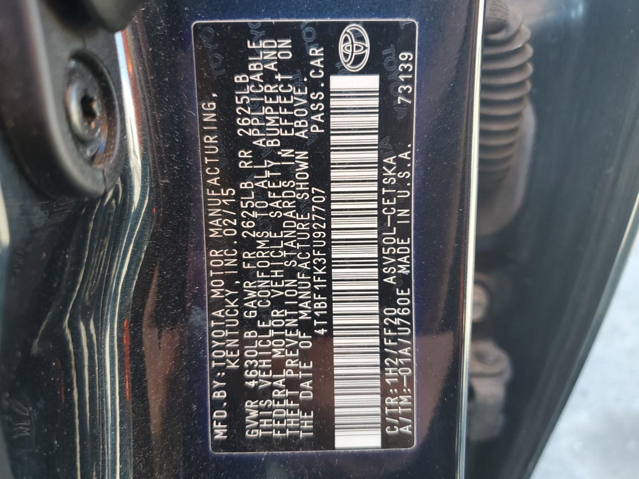 2015 TOYOTA CAMRY
