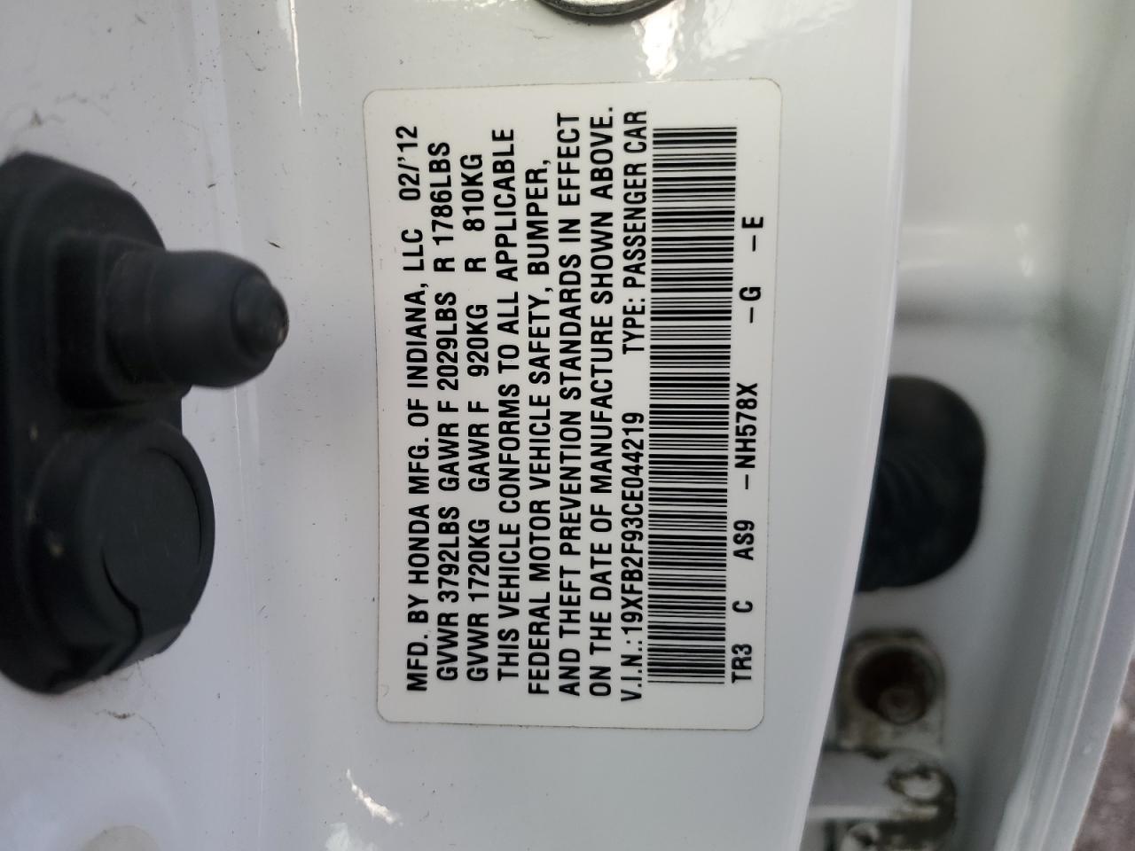 2012 HONDA CIVIC