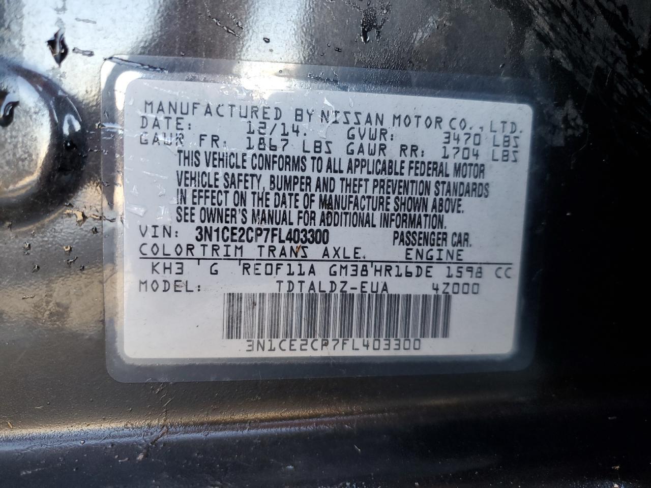 2015 NISSAN Versa Note
