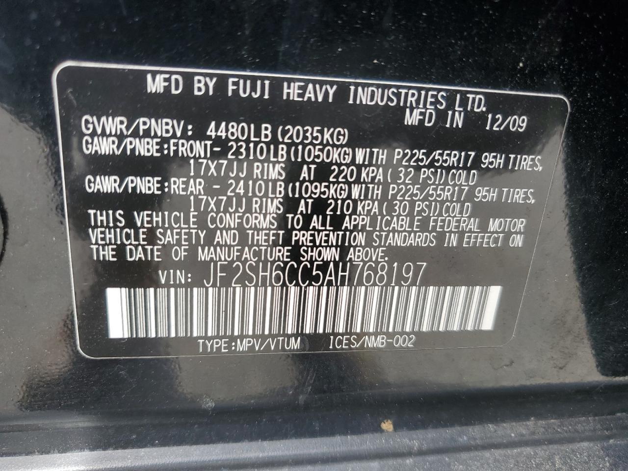 2010 SUBARU FORESTER