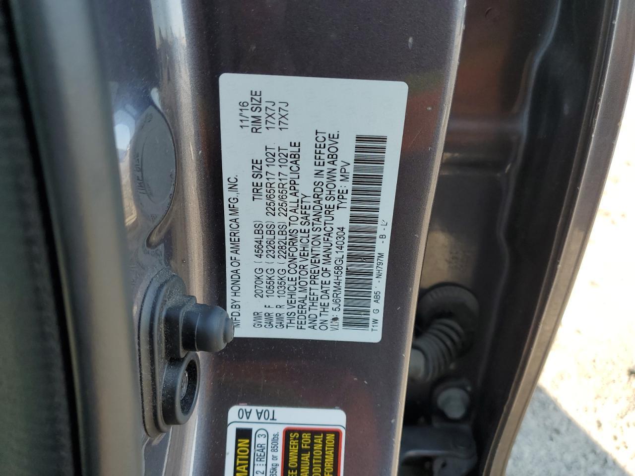 2016 HONDA CR-V