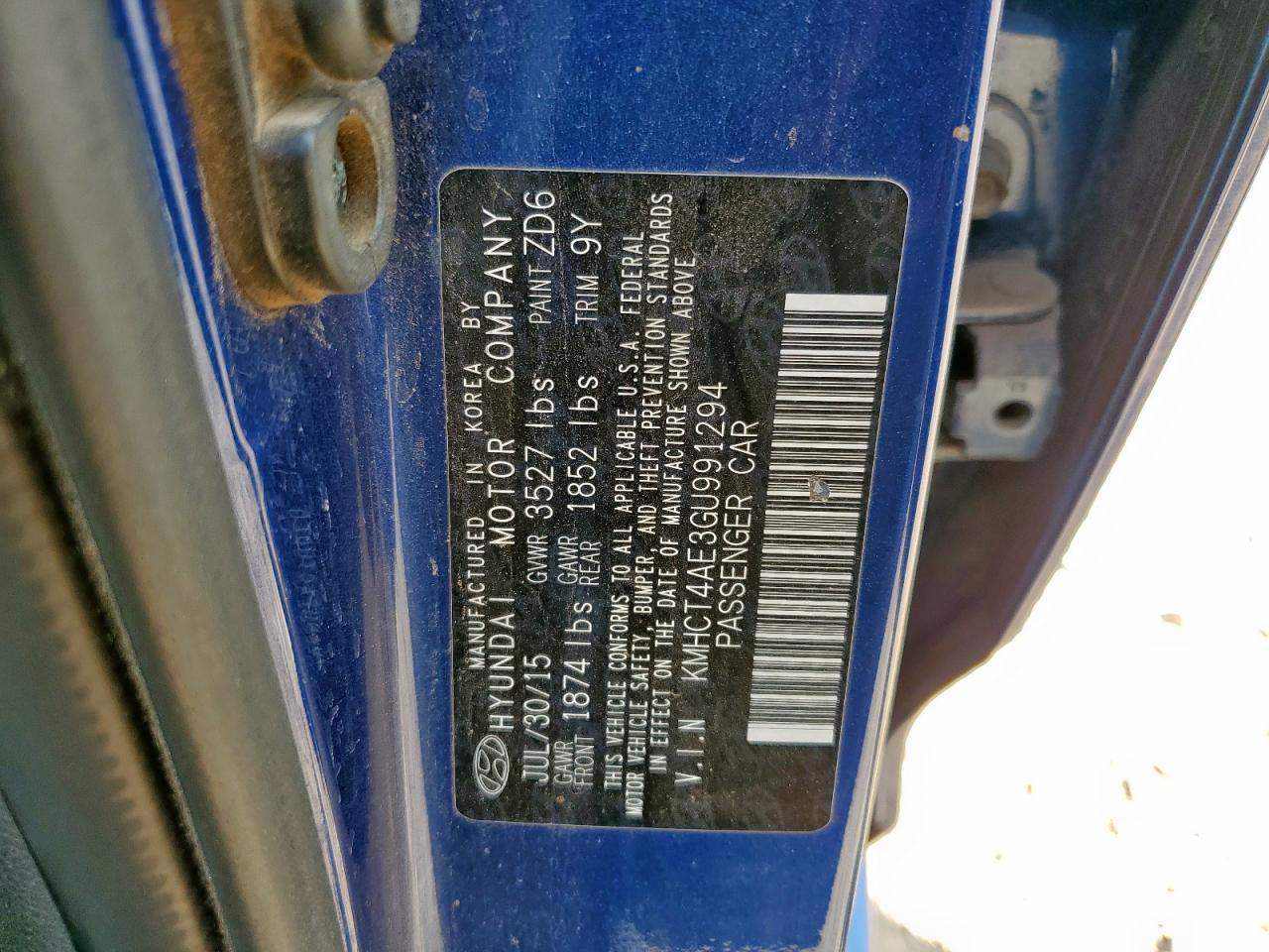 2016 HYUNDAI ACCENT