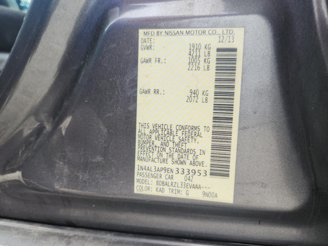 2014 NISSAN ALTIMA