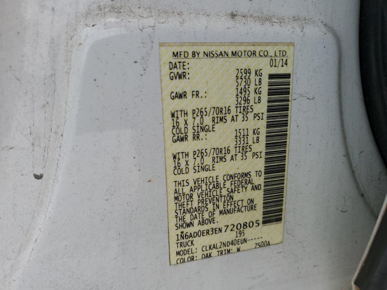 2014 NISSAN Frontier