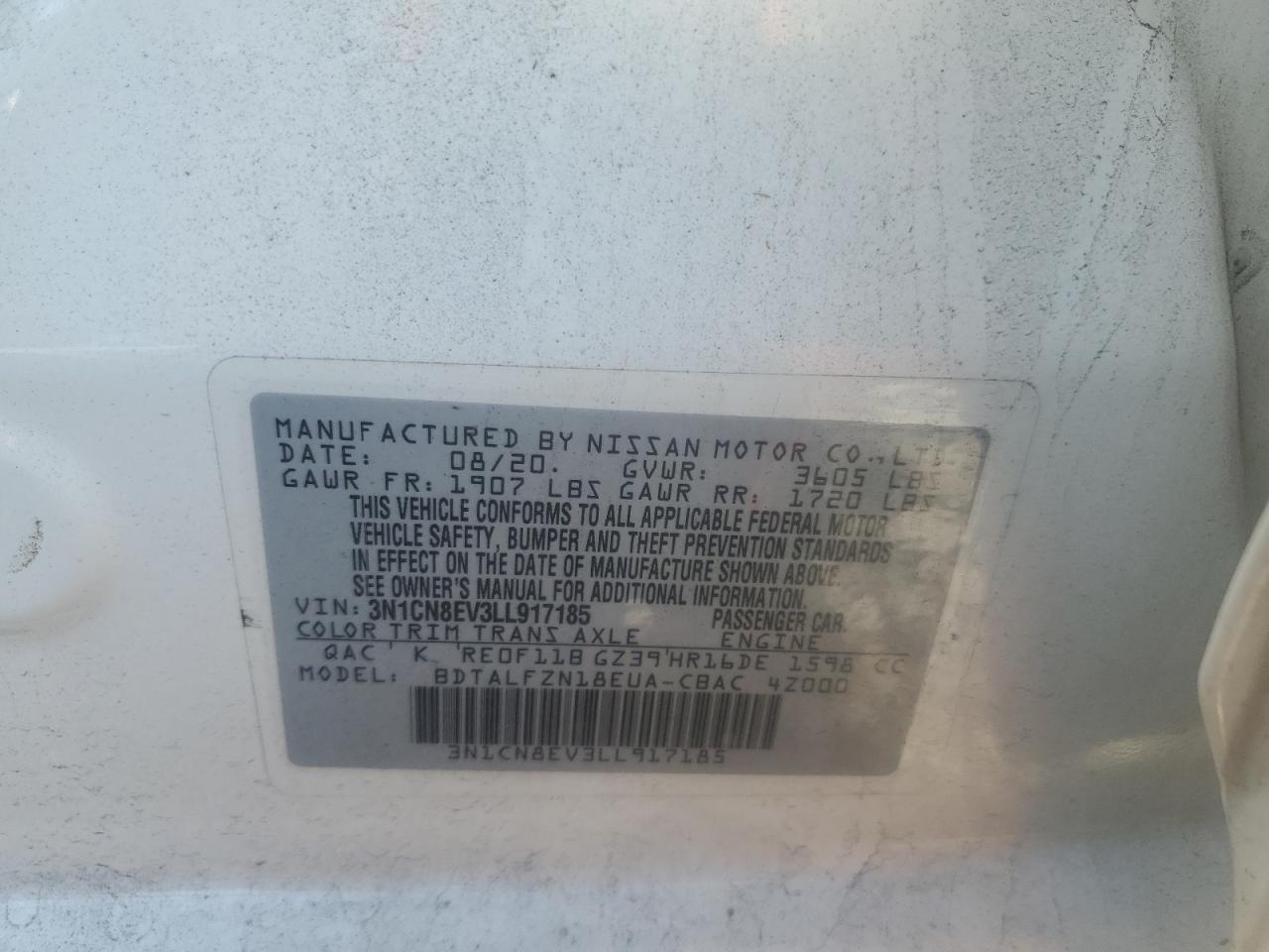 2020 NISSAN VERSA