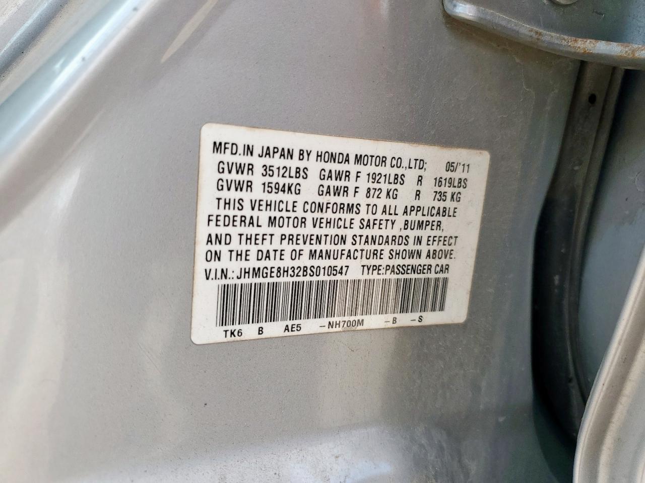 2011 HONDA FIT