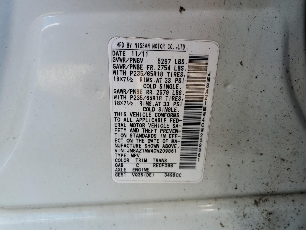 2012 NISSAN MURANO