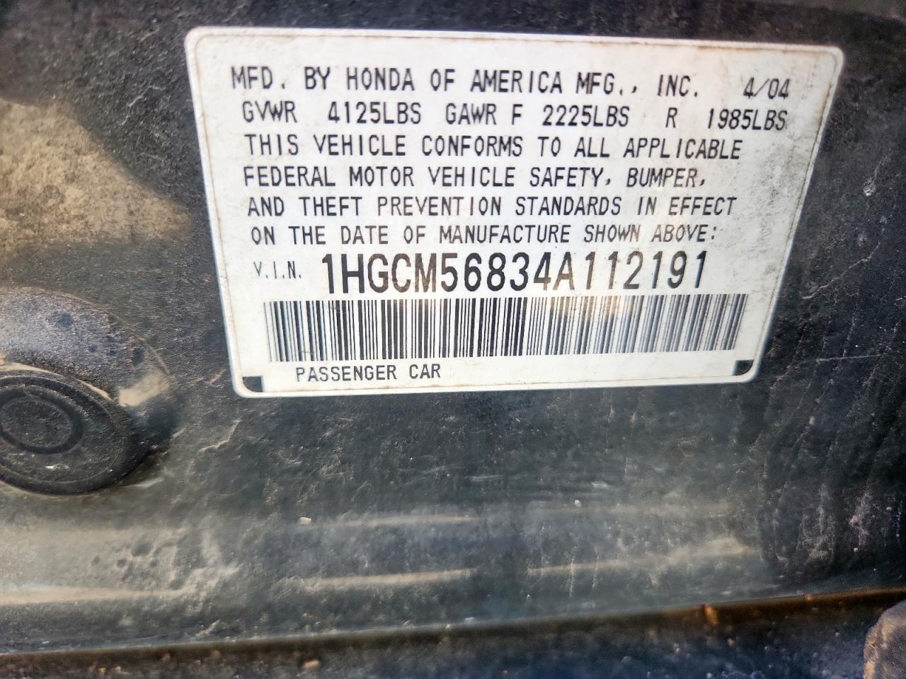 2004 HONDA ACCORD