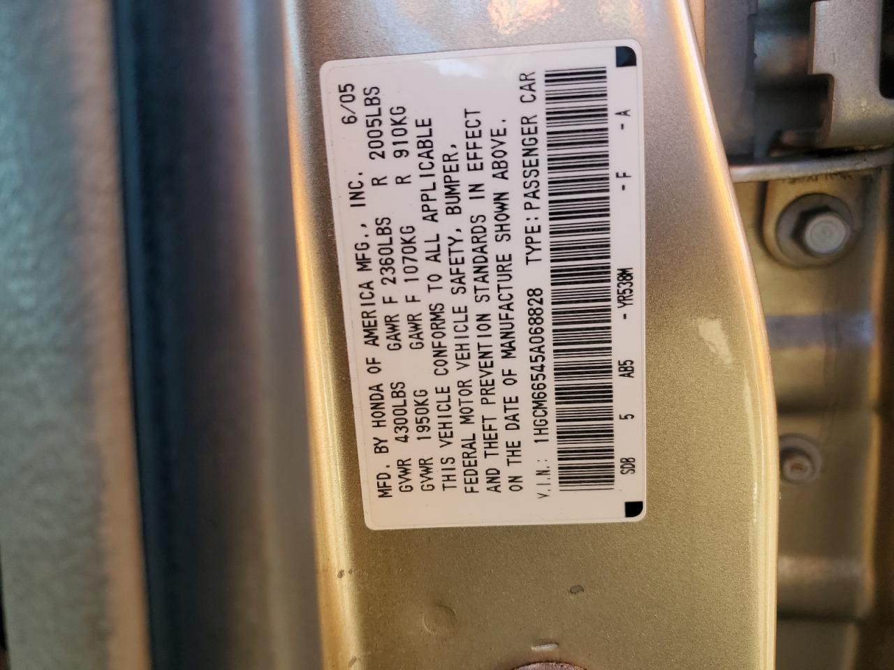 2005 HONDA ACCORD