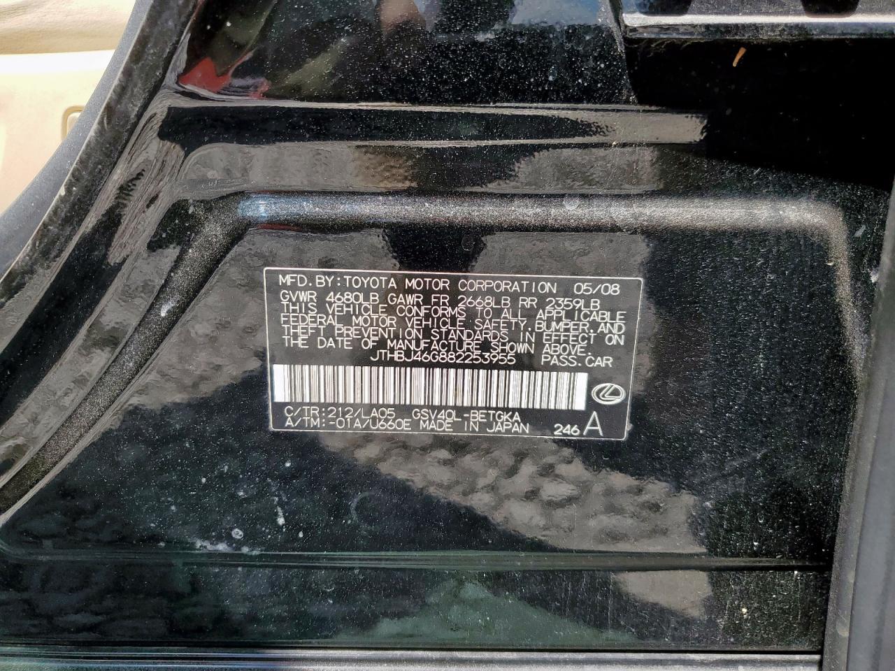 2008 LEXUS ES 350
