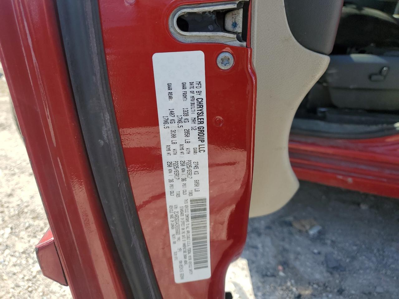 2012 DODGE GRAND CARAVAN
