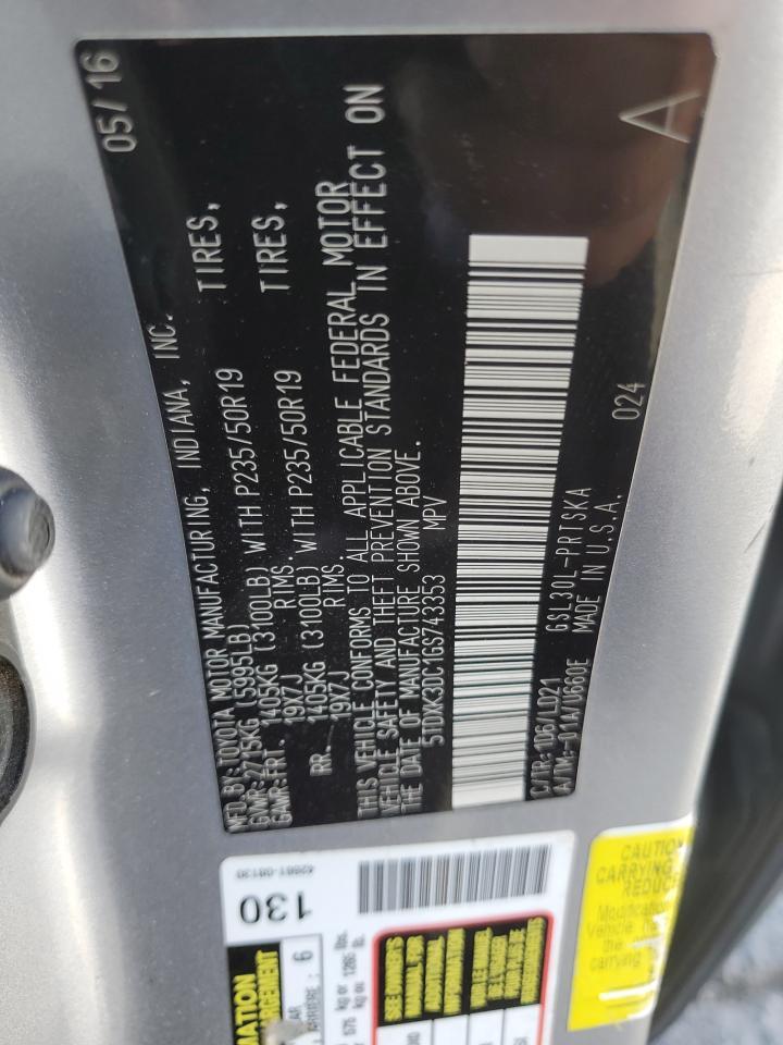 2016 TOYOTA SIENNA