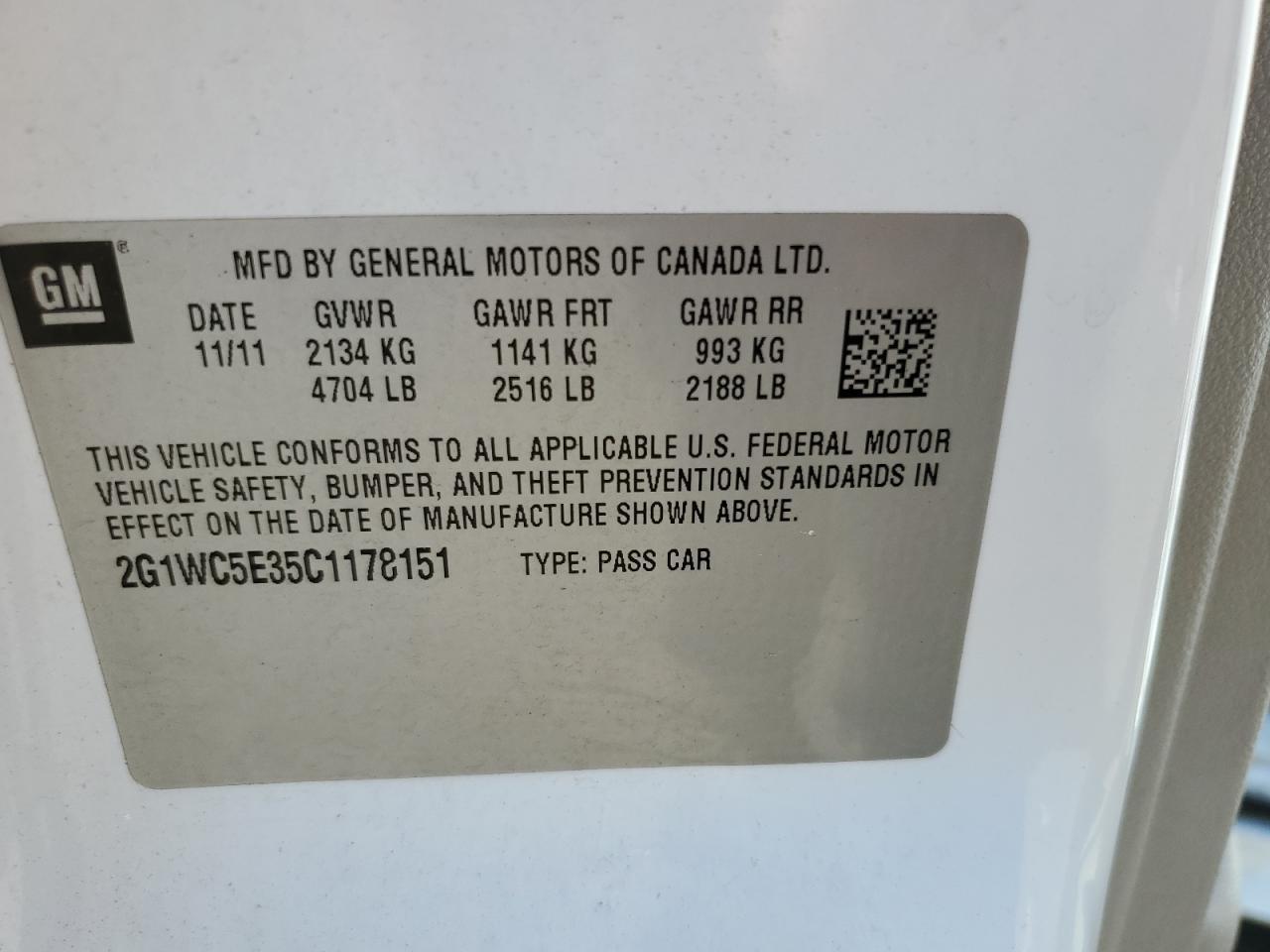 2012 CHEVROLET IMPALA