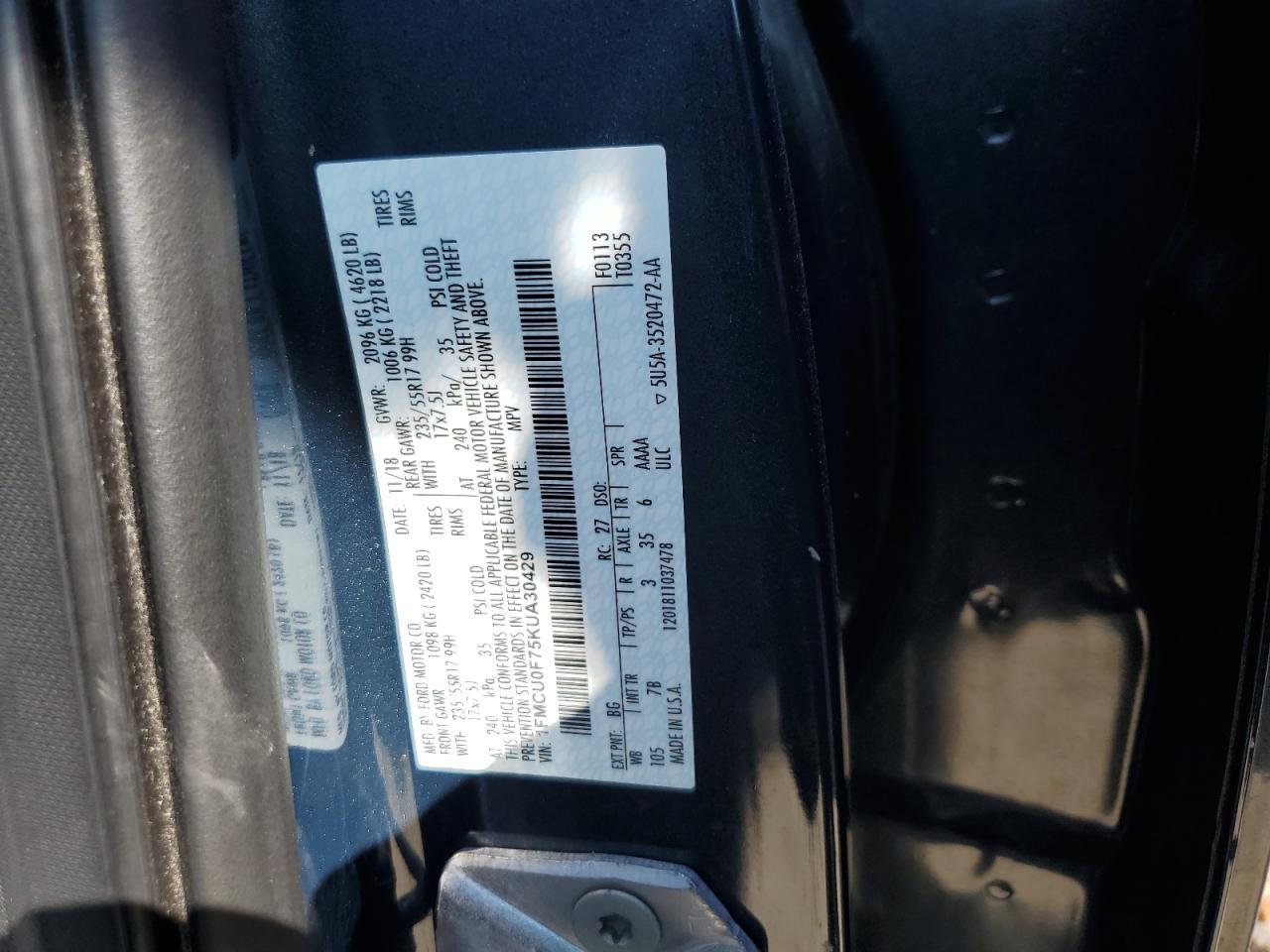 2019 FORD ESCAPE