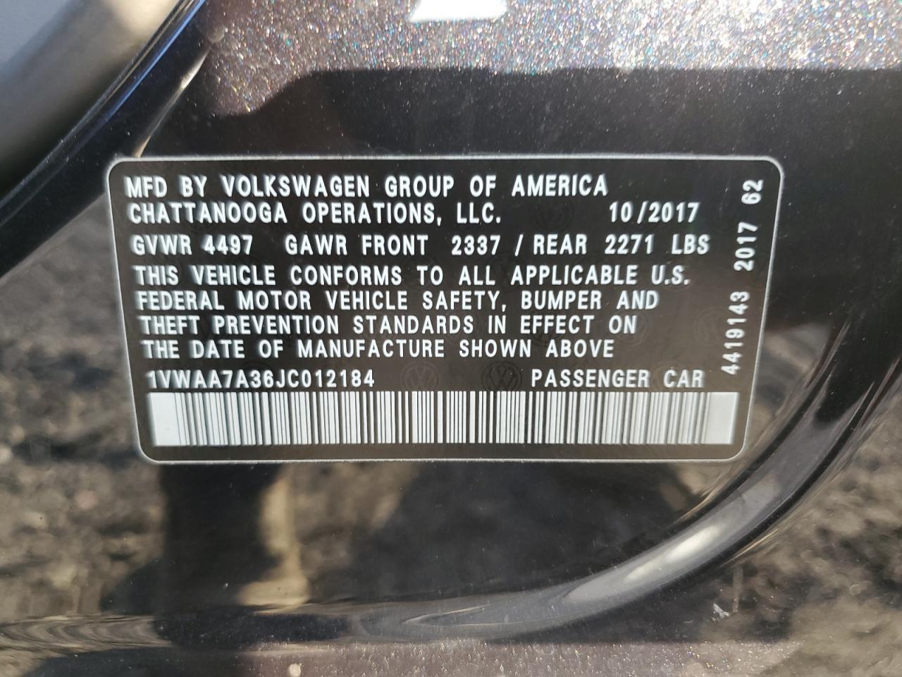2018 VOLKSWAGEN Passat
