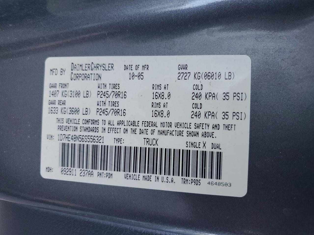 2006 DODGE Dakota
