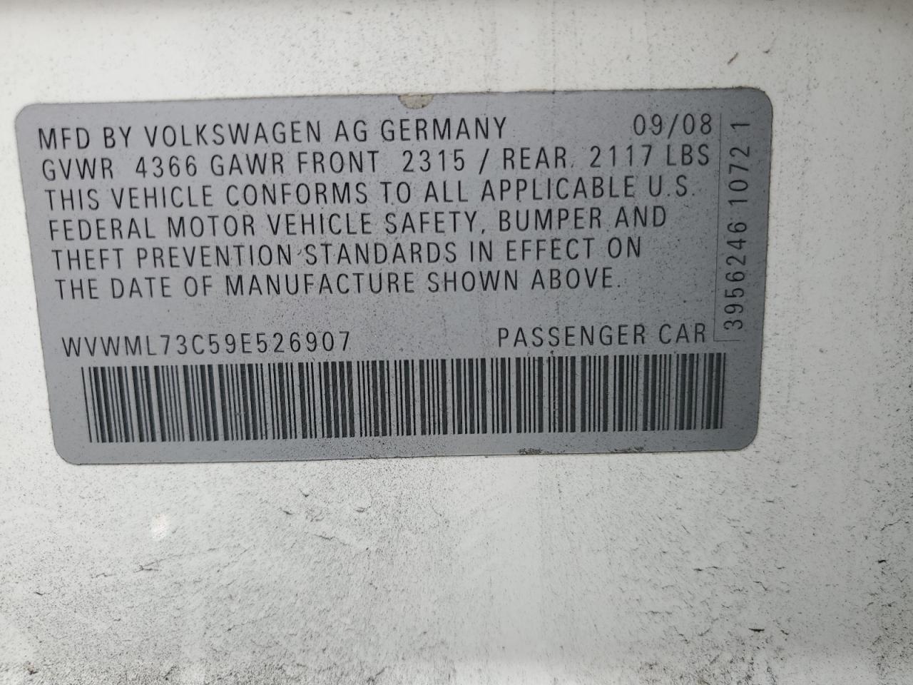 2009 VOLKSWAGEN CC