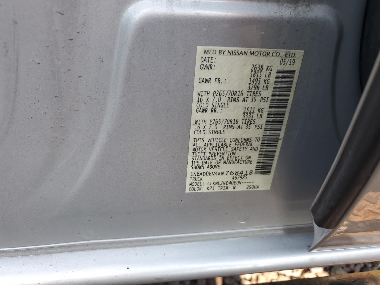 2019 NISSAN Frontier