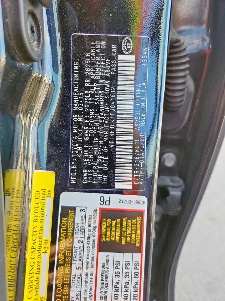 2015 TOYOTA CAMRY