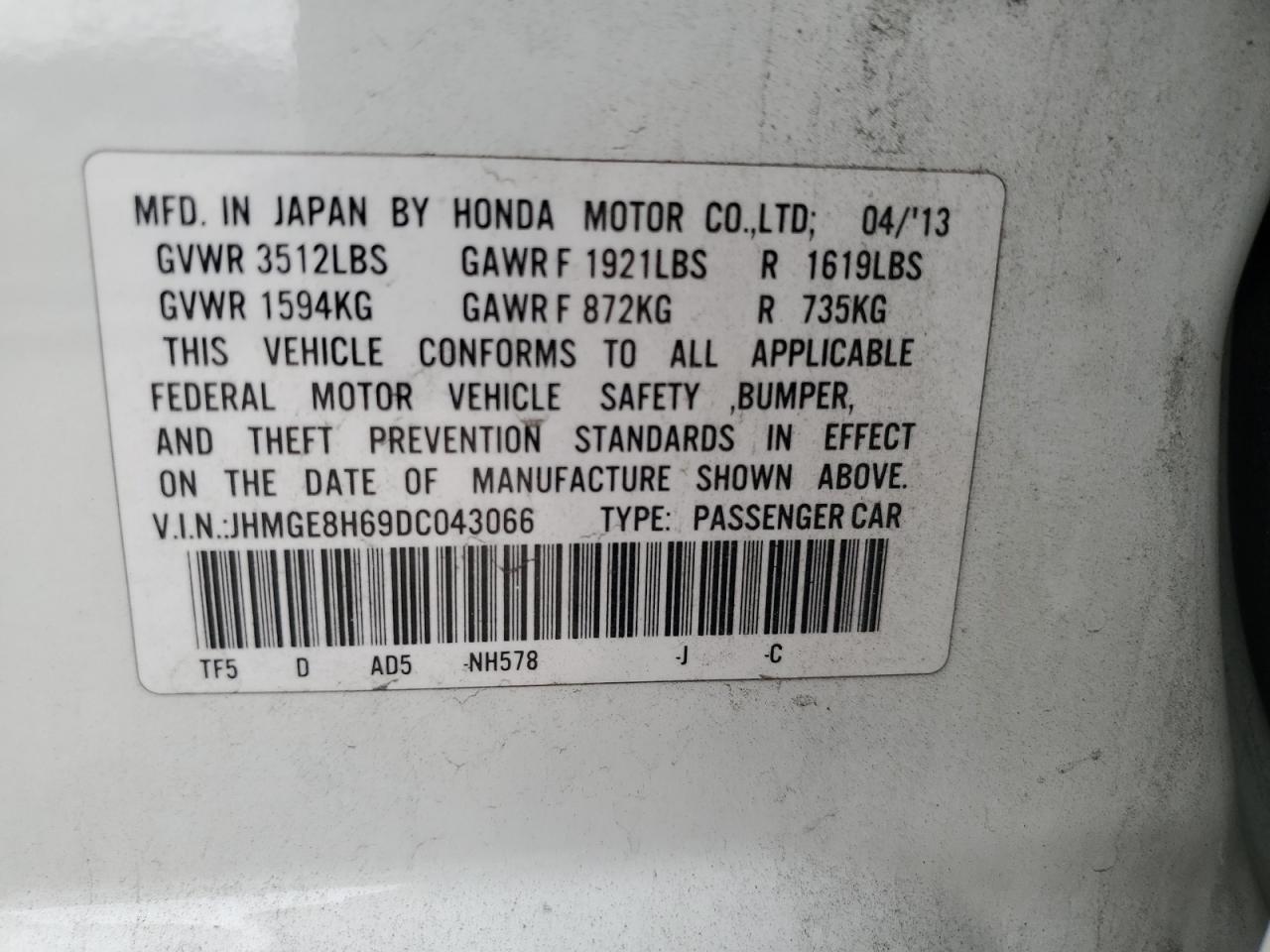 2013 HONDA FIT