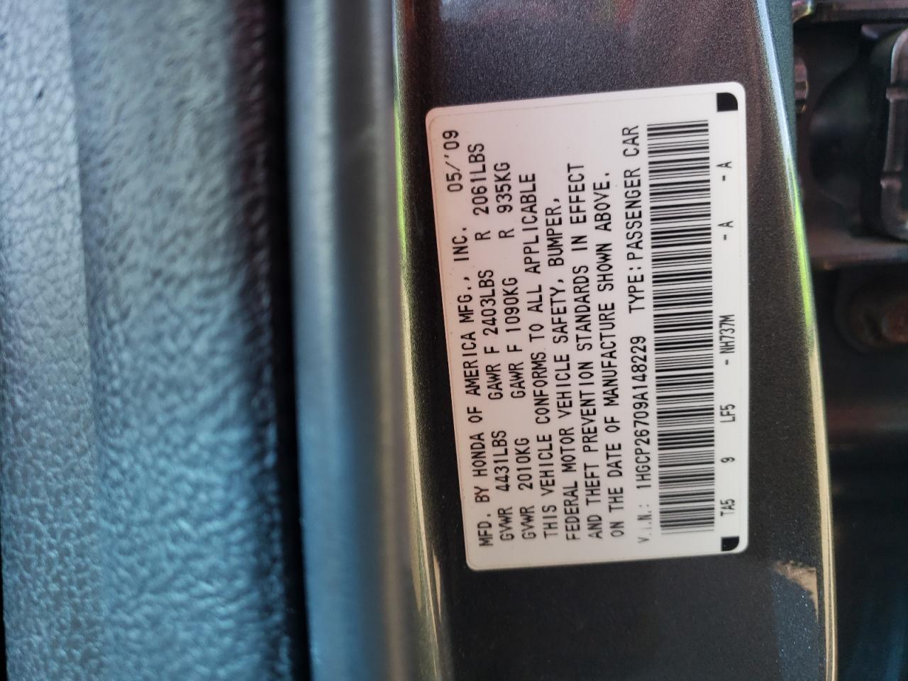 2009 HONDA ACCORD