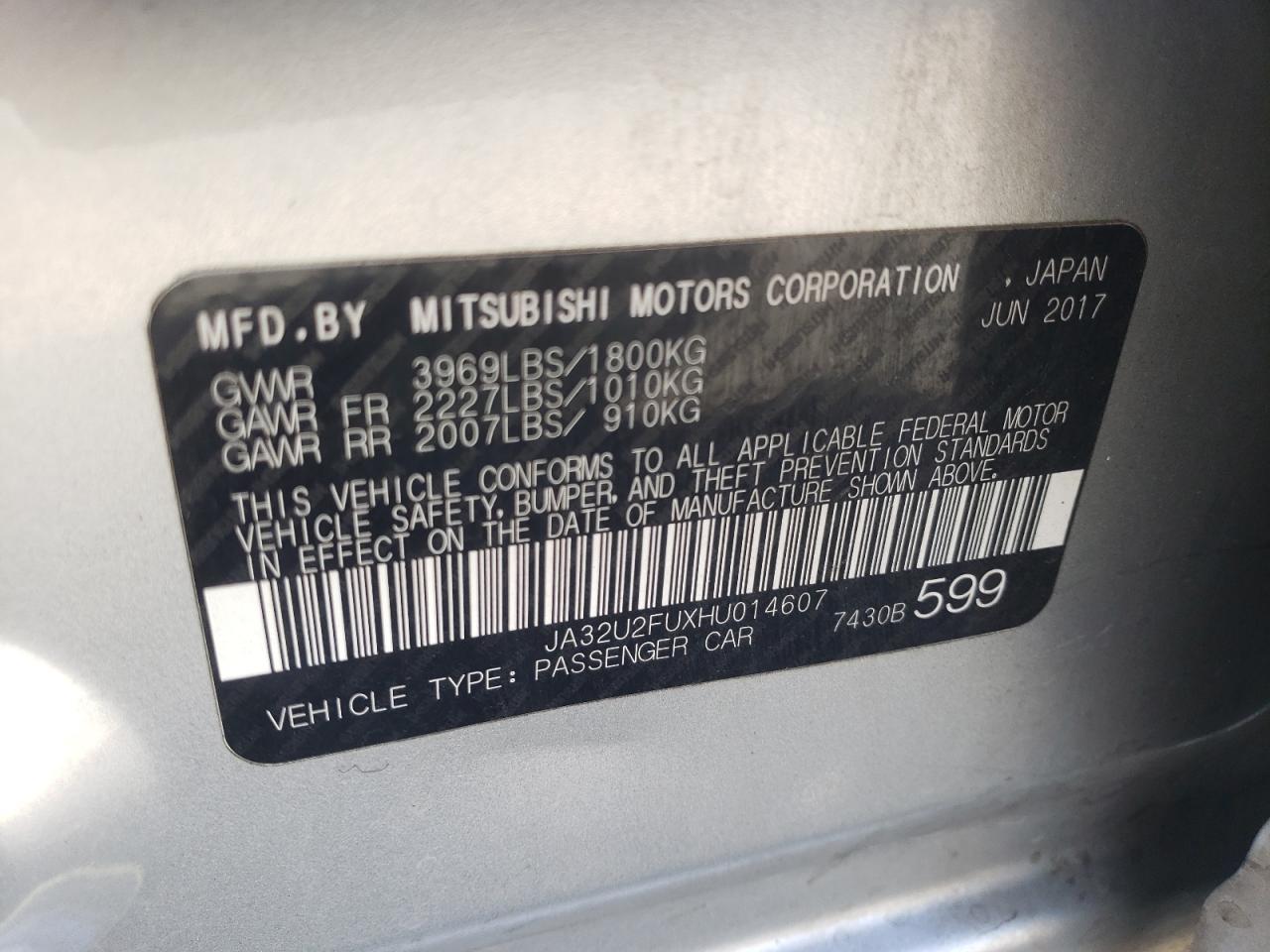 2017 MITSUBISHI LANCER