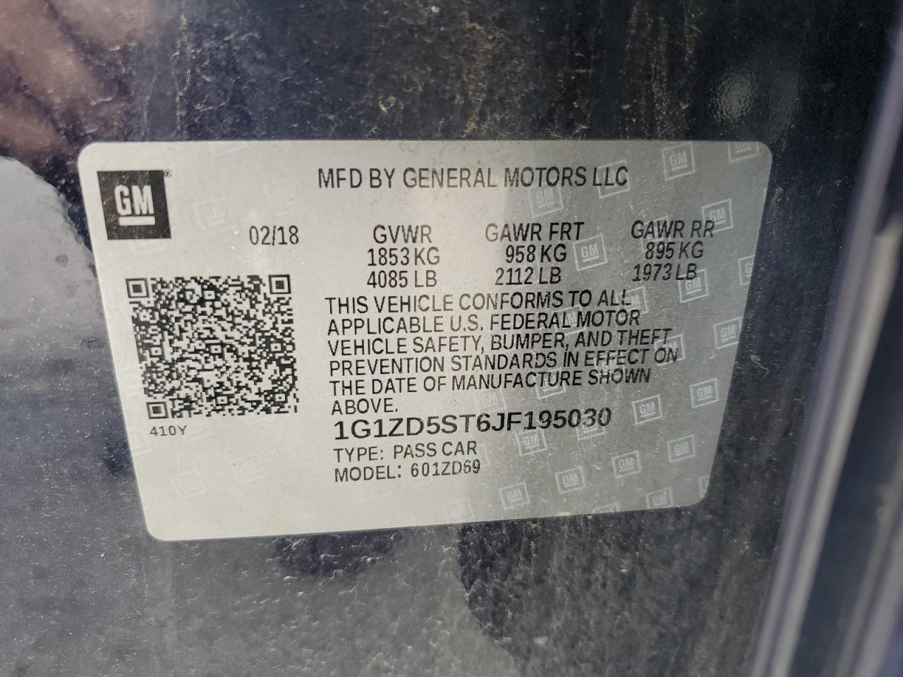 2018 CHEVROLET MALIBU