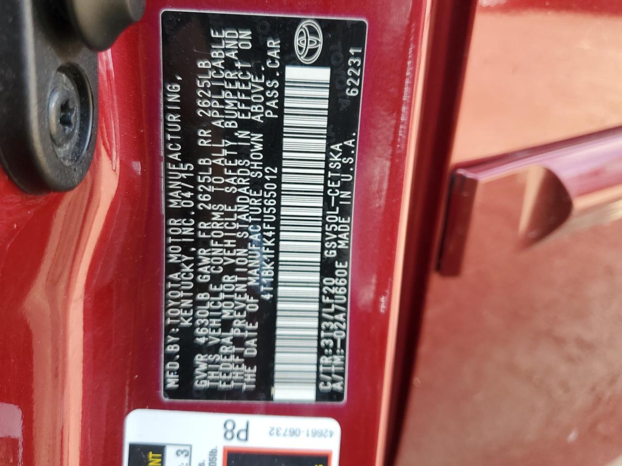 2015 TOYOTA CAMRY
