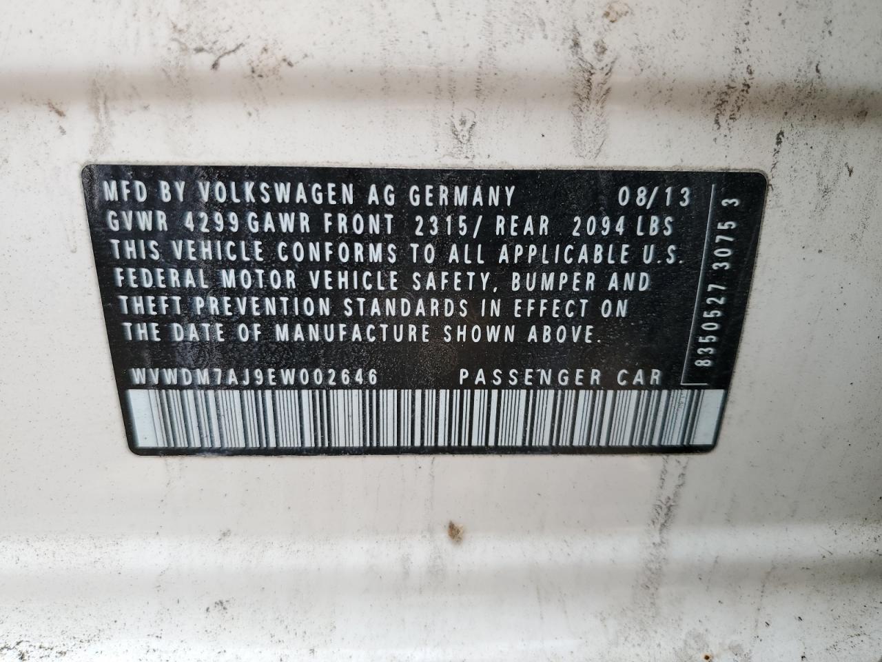 2014 VOLKSWAGEN GOLF