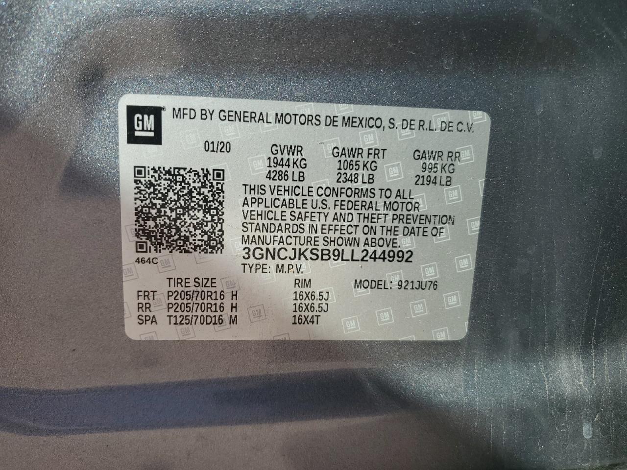 2020 CHEVROLET TRAX