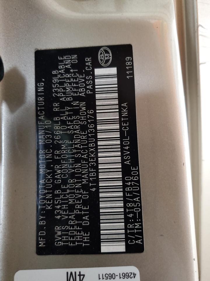 2011 TOYOTA CAMRY