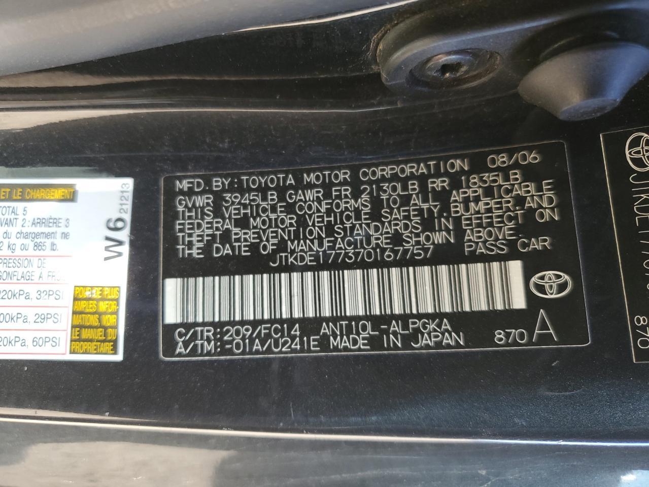 2007 TOYOTA SCION