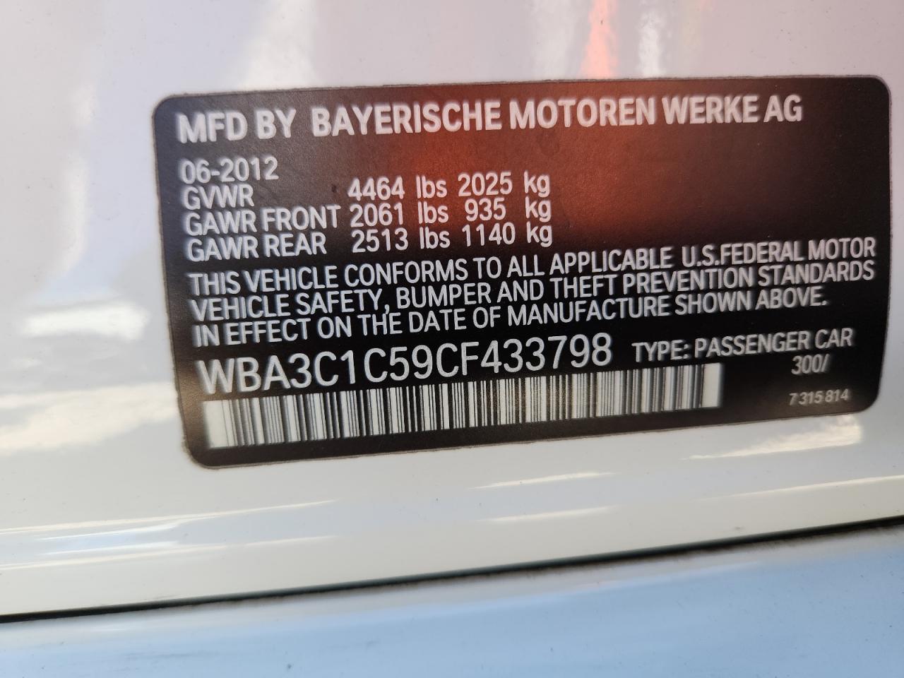 2012 BMW 3 SERIES