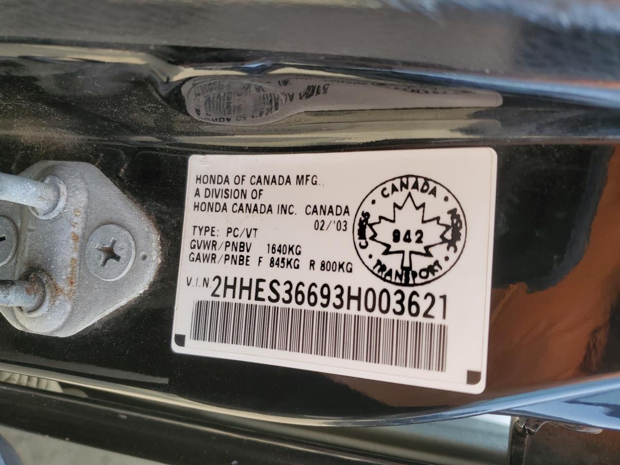 2003 ACURA EL