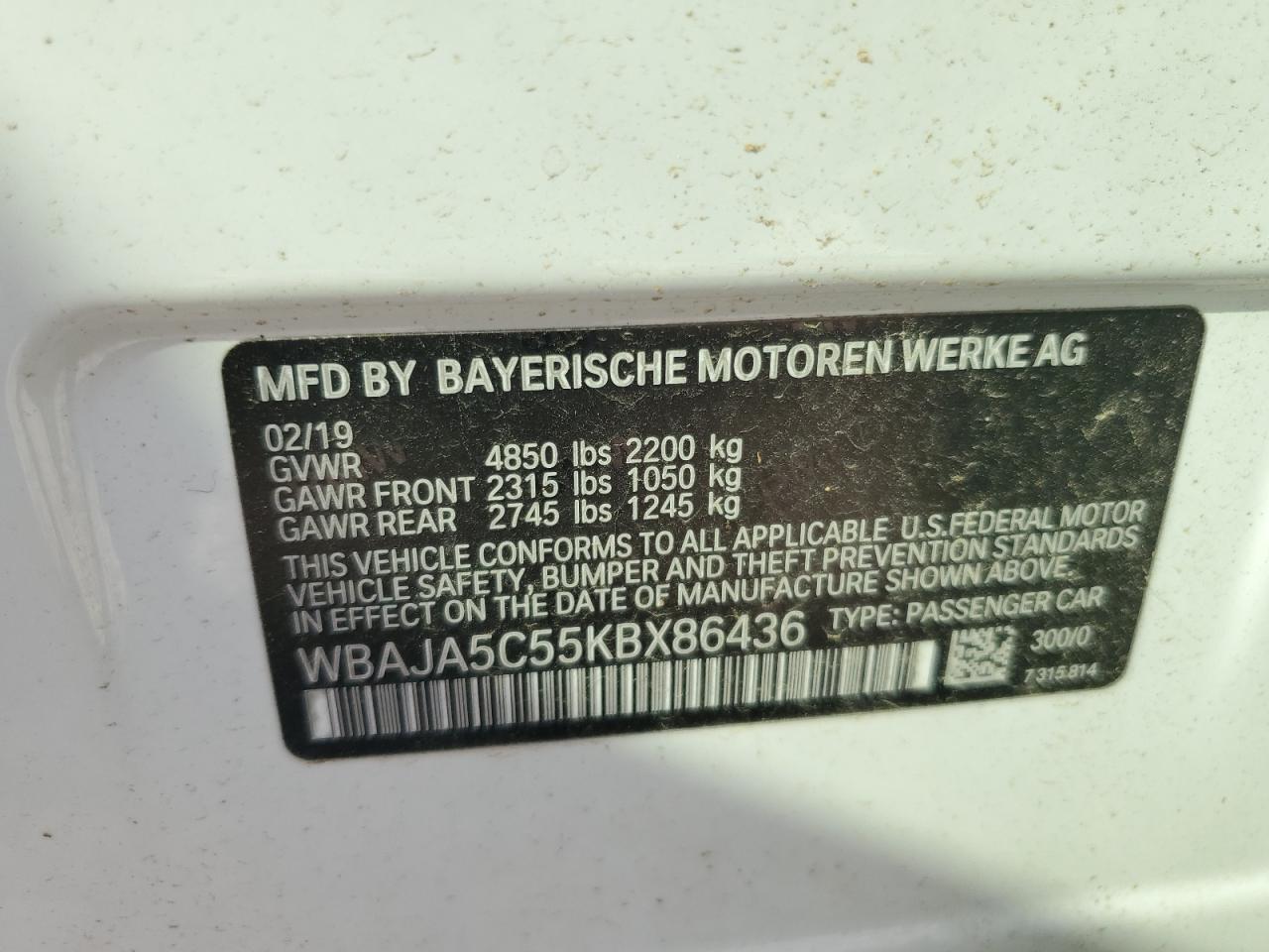 2019 BMW 5 series