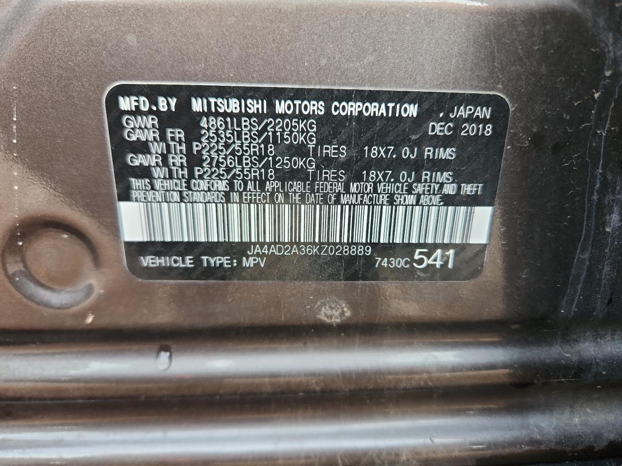 2019 MITSUBISHI outlander