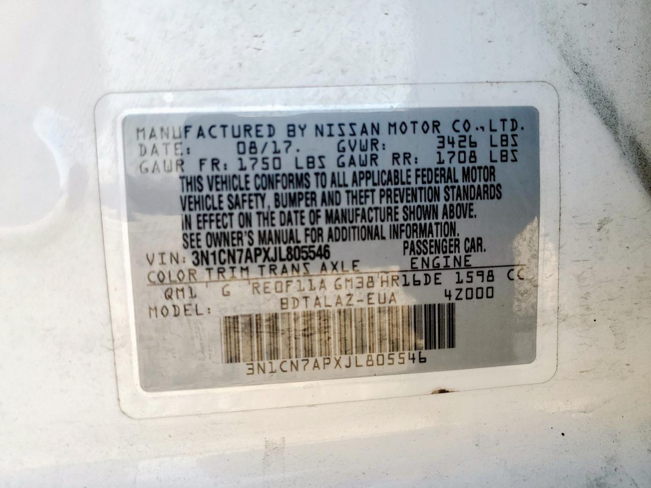 2018 NISSAN VERSA