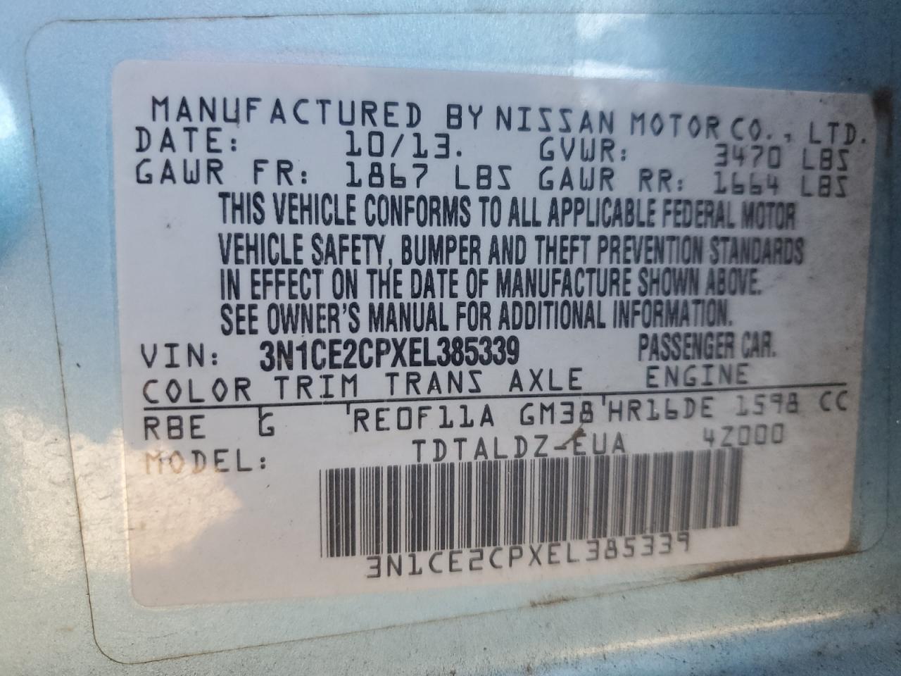 2014 NISSAN Versa Note