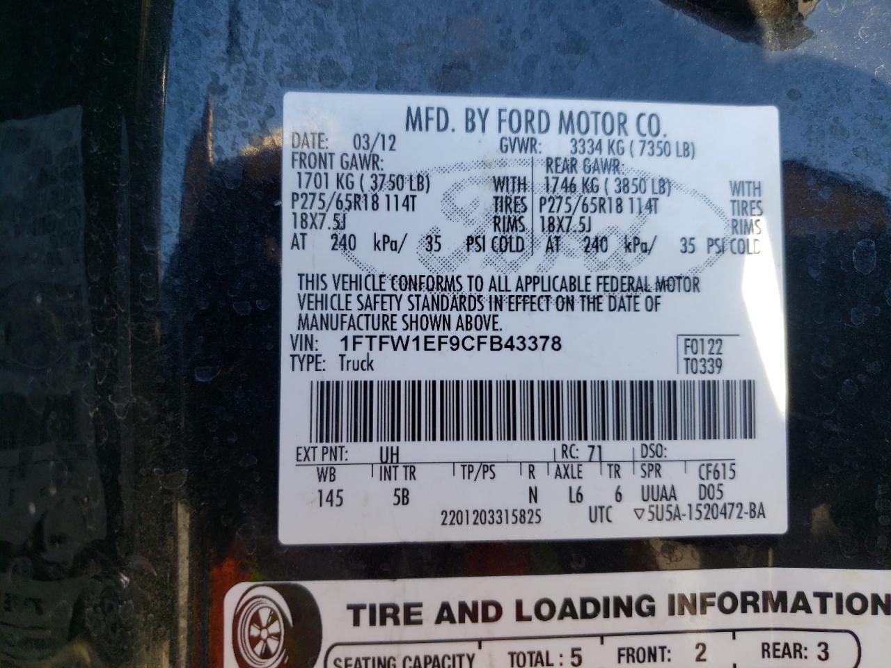 2012 FORD F-150